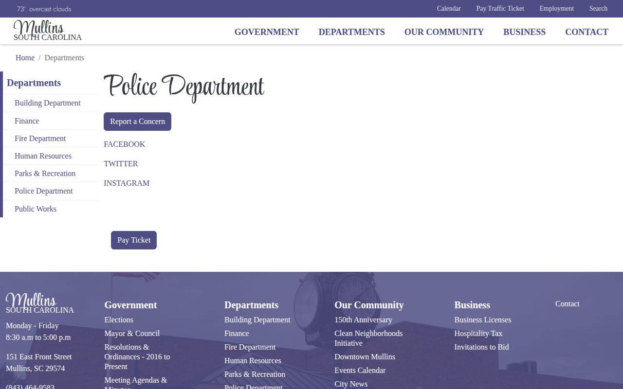 Marion County Mullins Police Department arrest records source