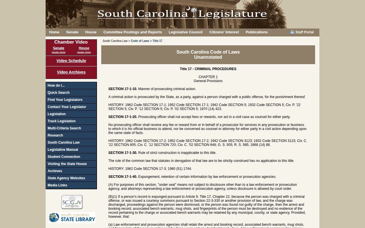 South Carolina mugshot law and qualifying record removal statute